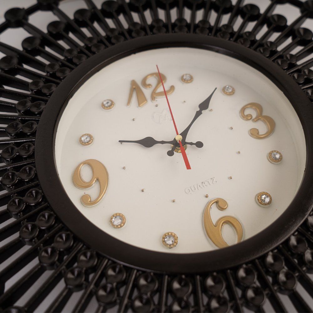 عرض ساعة حائط ديكورية فورجية مودرن مع بكرة لاصق ديكور ارضيات وحوائط ضد الماء - Image 2