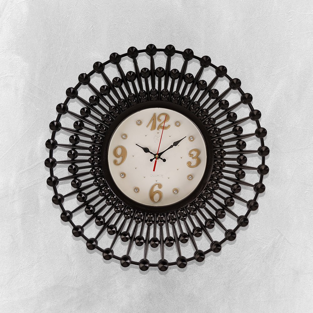 عرض ساعة حائط ديكورية فورجية مودرن مع بكرة لاصق ديكور ارضيات وحوائط ضد الماء - Image 4